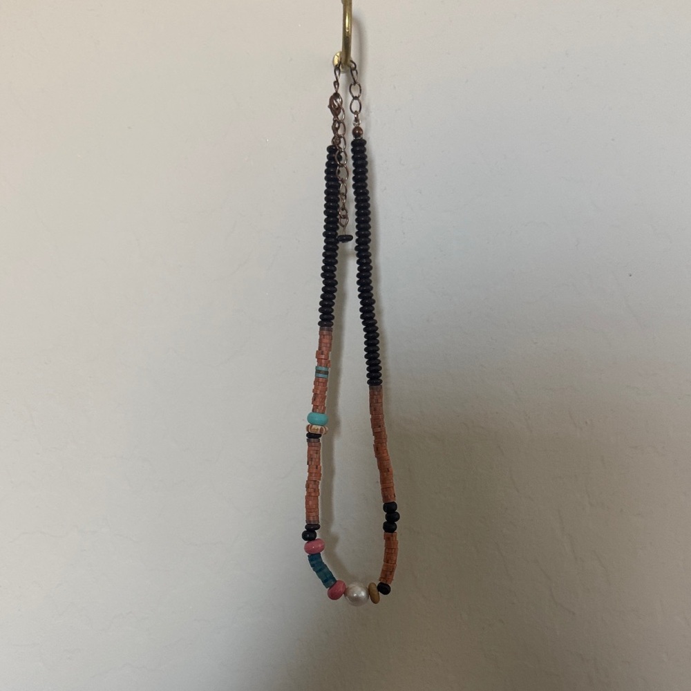 Free People Black and Brown Beaded Necklace
